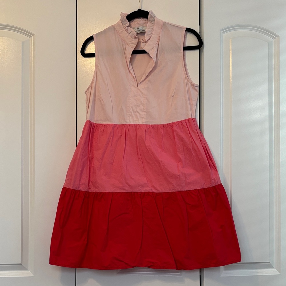 Vineyard Vines Kentucky Derby Pink and Red Sleeveless Dress, small